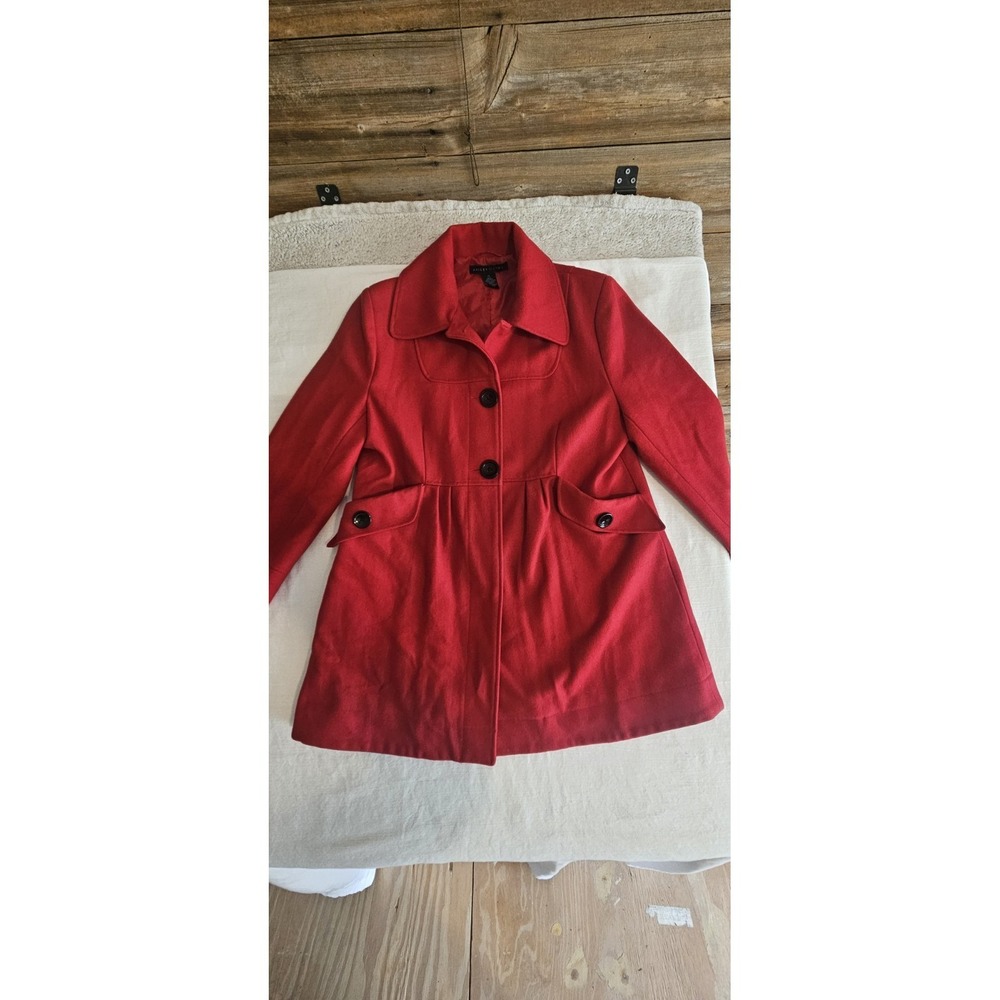 Ashley Judd Red Pea Coat